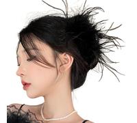 MZRAN 1920s Hair Clip Large Hair Claw Clip Fashion Hair Adornment Holder Feather Barrettes Hair Styling Tool Ornaments