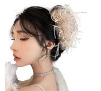 MZRAN 1920s Hair Clip Large Hair Claw Clip Fashion Hair Adornment Holder Feather Barrettes Hair Styling Tool Ornaments