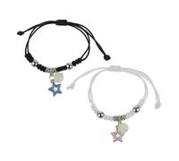 MZRAN 2 Pcs Couple Matching Bracelets Luminously Bead Promise Valentines Day String Adjustable Jewelry