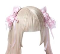 MZRAN 2pcs Braids Hair Clip for Hot Girls Rose Ribbon&Bowknot Shape Hair Barrettes Ponytail Hair Barrettes for Teens Girls