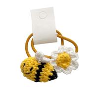 MZRAN 2PCS Honeybee Hair Clip Crochet Hairpin Fashion Hair Barrettes Elastic Hair Tie for Shopping Daily Wear Hair Decoration
