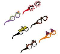 MZRAN 6Pcs/set Funny Halloween Party Eyeglasses Paper Glasses Witch Bat Pumpkin Frames Cosplay Dressing Up Paper