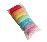 MZRAN 7Pcs/Pack Rainbow Candy Color Towel Scrunchies Stronge Elastic Large Hair Ties Ropes Women Girls Korean Sweet Thicken Ponytail Holder