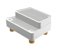 MZRAN Advanced Two Layer Intelligent Puss Wastebasket Step Combining Not Slip ABS and Quiet More Unsullied Optimal Pet Grooming Intelligent Box