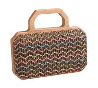 MZRAN All-matching Crossbody Bag For Women Handbag With Wood Handle Straw Beach Bag Shoulder Stylish Messengers Women Shoulder Straw Beach Stylish Crossbody Daily For Vacation