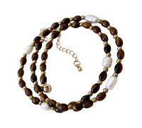MZRAN Artistic Crafted Retro Sweater Chain Spiritual Beads Necklace Vintage Pearls Sweater Chain Stylish Unisex Neckwear