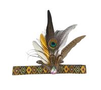 MZRAN Bohemian Feathered Headdress Indian Hairband For Cultural Event Music Festivals And Dance Performances Vintage Headpiece