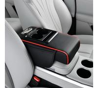 MZRAN Car Armrest Box Height Pad Universally Leather Armrest Cushion With Pocket Center Console Protector Cover Car Center Console Cushion Pad