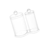 MZRAN Clear Acrylic Bathroom Organizers Jars Vanity Storage Jars For Cotton Swabs Makeup Supplies And Small Essential Storage Hygienic Acrylic Bath Salt Container