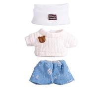 MZRAN Creative Doll Clothes 17cm Plush Accessory Easy Change Design Sweater Pants Hat for Kids Pretend Play Toy Wear Anime Outfit