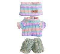 MZRAN Creative Doll Clothes 17cm Plush Accessory Easy Change Design Sweater Pants Hat for Kids Pretend Play Toy Wear Anime Outfit