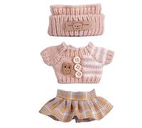 MZRAN Creative Doll Clothes 17cm Plush Accessory Easy Change Design Sweater Pants Hat for Kids Pretend Play Toy Wear Anime Outfit