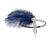 MZRAN Elegant Feather Headbands -Princess Head-Chain Handmade Hair Accessories for Women Gatsby Headpiece 20s Art