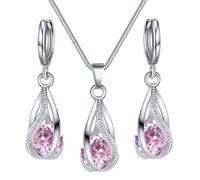 MZRAN Exquisite Jewelry Set Chain Necklace Dangle Earrings Alloy Teardrop Shape Pendant Necklace For Daily Party Wear