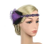 MZRAN Flapper Headband Masquerade Headpiece Feather Headpiece Woman Carnivals Mardi Gras Headpiece Feathers Gatsbys Headpiece