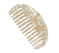 MZRAN French Style Wide Tooth Pocket Hair Comb Marble Leopard Pattern Acetate Anti-Static Detangling Hairbrush Hairdressing Styling Tool for Women Girls
