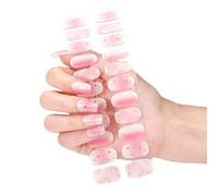 MZRAN Gels Nails Strips, Cured Gels Nails Strips French Styles Gels Nails Stickers Bronzing Nails Polish Strips Gels Nails