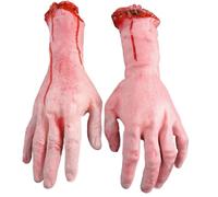 MZRAN Halloween Bloody Cloth Strips Blood Bandage Severed Hands Scary Cloth Dead Body Part Haunts House Decorations Halloween Scary Gauze Severed Hands Blood Bandage Props