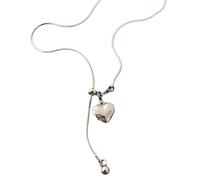 MZRAN Heart Pendant Necklace Trendy Women Accessory Stainless Steel Texture Chain Jewelry for Casual and Special Occasion