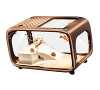 MZRAN Intelligent Car Feed Fish Cistern Clear Lid All in Single Ecosystem for Bettas Tortoises and Live Bushes Low Maintenance Arrange Identity Sustaining Ecosystem Fish Cistern