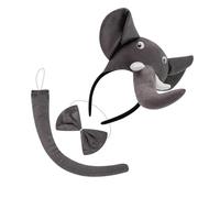 MZRAN Kids Elephant Costume Set Elephant Ear Headband Tail Bowtie Tutus Gloves For Halloween Christmas Animal Cosplay Kits Costume For Kids Toddler Girl Baby Girls Boys Adult Men Women