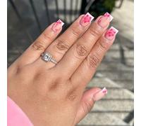 MZRAN Lovely Flowers Press On Nails Short Square False Nails All-Matching Full Covers Stick on Nails Fashion Acrylic Nails