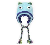 MZRAN Lovely Knitted Plush Monsters Hat for Skiing Hiking Size Lady Windproof with Braid Ear Flap Sky Blue
