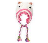 MZRAN Lovely Knitted Plush Monsters Hat for Skiing Hiking Size Lady Windproof with Braid Ear Flap White