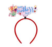 MZRAN Mothers Day Headband Red Hoop with Sign Decorations Party Favor Photo Booth Prop Hair Accessories for Women