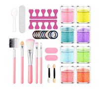 MZRAN Nails Art Kits, Nails Art Kits with Nails File Nails Brushes Set Nails Glitters Powder Nails Art Decorations Nails Art