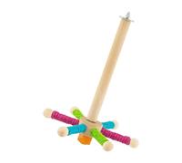 MZRAN Perches Activity with Natural Wood Construction and Interactively Spinnings Design for Pet Birds Multiple Bird Playstand for Media Birds