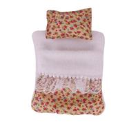 MZRAN Popular Doll Bed With Flower Pattern Detachable Pillows And Bag For Plush Dolls 17cm Plush Figure Doll Display Set
