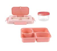 MZRAN Portable Lunch Holder with Separate Food Compartments Soup Dish Utensils Microwave Safe Meal Preparation Container Microwaveable Lunch Box with Compartments