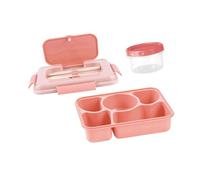 MZRAN Portable Lunch Holder with Separate Food Compartments Soup Dish Utensils Microwave Safe Meal Preparation Container Microwaveable Lunch Box with Compartments