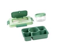 MZRAN Portable Lunch Holder with Separate Food Compartments Soup Dish Utensils Microwave Safe Meal Preparation Container Microwaveable Lunch Box with Compartments