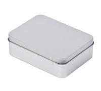 MZRAN Rectangle Storage Box Small Silver Color Jewelry Coin Container Playing Card Candy Can Cards Container Playing Card Holder Case Jewelry Organizers Candy