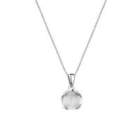 MZRAN Round Crystal Pendant Necklace Handmade Clavicle Chain Choker Adjustable Length Neckchain Jewelry For Everyday Wear