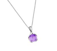 MZRAN Round Crystal Pendant Necklace Handmade Clavicle Chain Choker Adjustable Length Neckchain Jewelry For Everyday Wear