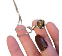 MZRAN Round Crystal Pendant Necklace Handmade Clavicle Chain Choker Adjustable Length Neckchain Jewelry For Everyday Wear