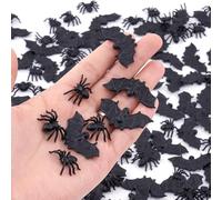MZRAN Scary Halloween Bat Spiders Decors Set Multiple Sizes Easy To Hanging Sturdy Materials Scary Party Decoration For Window Wall Tables Bulk Halloween Bat Spiders Accessories