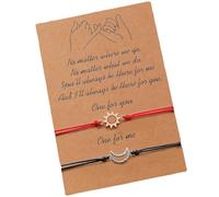 MZRAN Set Of 2 Elegant Sun And Moon Couple Bracelets Set Ideal For Expressing Love In Special Occasions Like Valentine's Day