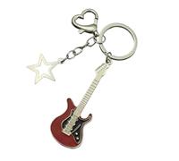 MZRAN Simple Star Guitar Keychain Fashion Decorations Keyring Ornament Backpack Handbag Charm Pendant Girls Women Cute Star Guitar Keychain Pendant