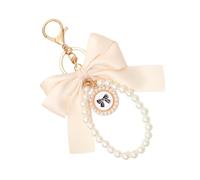 MZRAN Stylish Bowknot Decoration For Backpack Keyring Fashionable Keychain Beaded Charm Pendant Accessory Women Bag Enhancement