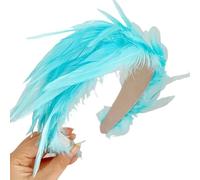MZRAN Tea Party Fascinator Feather Headband French Style Derby Hair Hoop for Women Vintage Headpiece Elegant RolePlay Headband