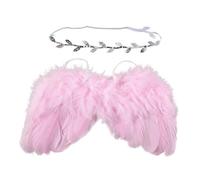 MZRAN Valentines Day Baby Costumes Kit Newborn Leaves Headband White Infant Cosplay Photography Prop Outfit Baby Girl Ornament Angel Wings Headband