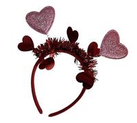 MZRAN Valentine's Day Headband Felt Fabric Glitters Heart Headpiece Holiday Hair Accessories For Parties And Photo Props