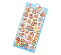 MZRAN Vibrant Crystal Stickers Showcasing Playful Cartoon Capybara Safe for Youngsters Art Activities and Fun Stickers