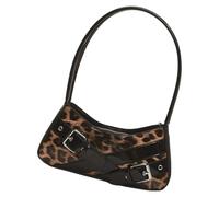 MZRAN Women Bag PU Leather Underarm Bag Trendy Handbag Retro Armpit Shopping Leopards Print Shoulder Women Trendy Armpit Female Handbag Commuting Fashion Shoulder