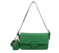 MZRAN Women Shoulder Bag With Pendent Solid Color Handbag All-matching Underarm Bag Retro Armpit PU Leather Commuting Women Solid Color Armpit Trendy Handbag And Purse Retro Shoulder