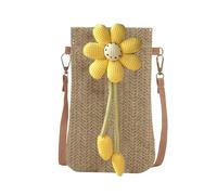 MZRAN Women Straw Bag Handwoven Shoulder Bag Female Casual Crossbody Beach Small Straw Phone Case Shopping Dating Women Shoulder Beach Handwoven Crossbody For Travel Daily